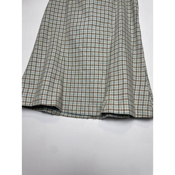 H&M Wool A-Line Knee Length Skirt Womens 6 Polka Dotted Academia Y2K Blue - Picture 3 of 13